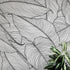 Papel tapiz de hojas de plátano, patrón de arte lineal de hojas de palmera, mural de pared autoadhesivo. #6330