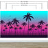 Mural de pared con ilustración de palmeras tropicales de Miami Vice Color Sunset. Colores vivos: azul Miami Vice y fucsia. N.º 6331