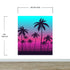 Mural de pared con ilustración de palmeras tropicales de Miami Vice Color Sunset. Colores vivos: azul Miami Vice y fucsia. N.º 6331