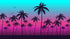 Mural de pared con ilustración de palmeras tropicales de Miami Vice Color Sunset. Colores vivos: azul Miami Vice y fucsia. N.º 6331