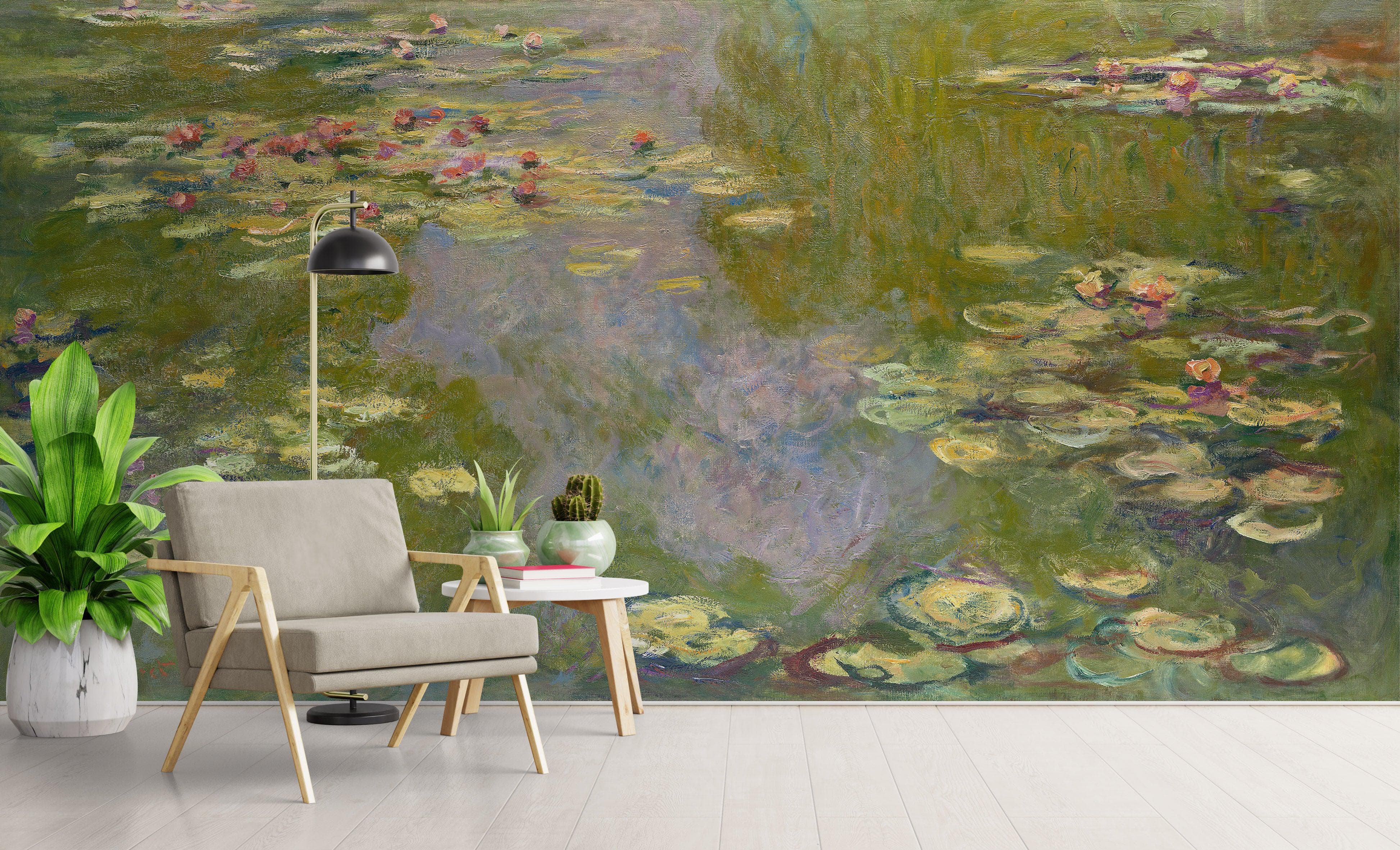 Cuadro de Monet, Nenúfares (1919). Mural de pared con papel pintado autoadhesivo. N.º 6333