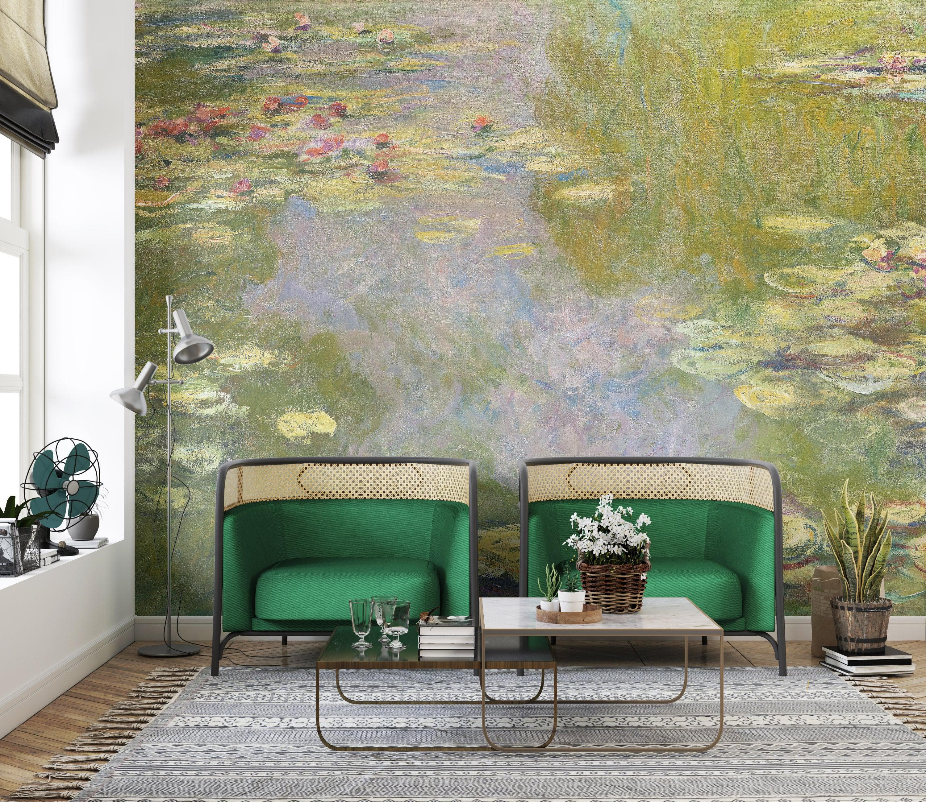 Cuadro de Monet, Nenúfares (1919). Mural de pared con papel pintado autoadhesivo. N.º 6333