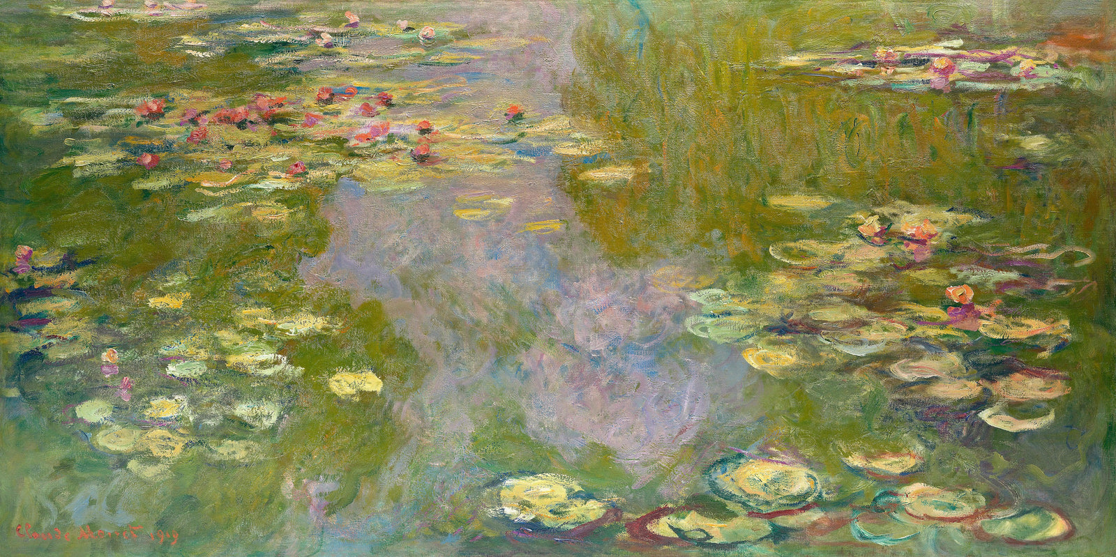 Cuadro de Monet, Nenúfares (1919). Mural de pared con papel pintado autoadhesivo. N.º 6333