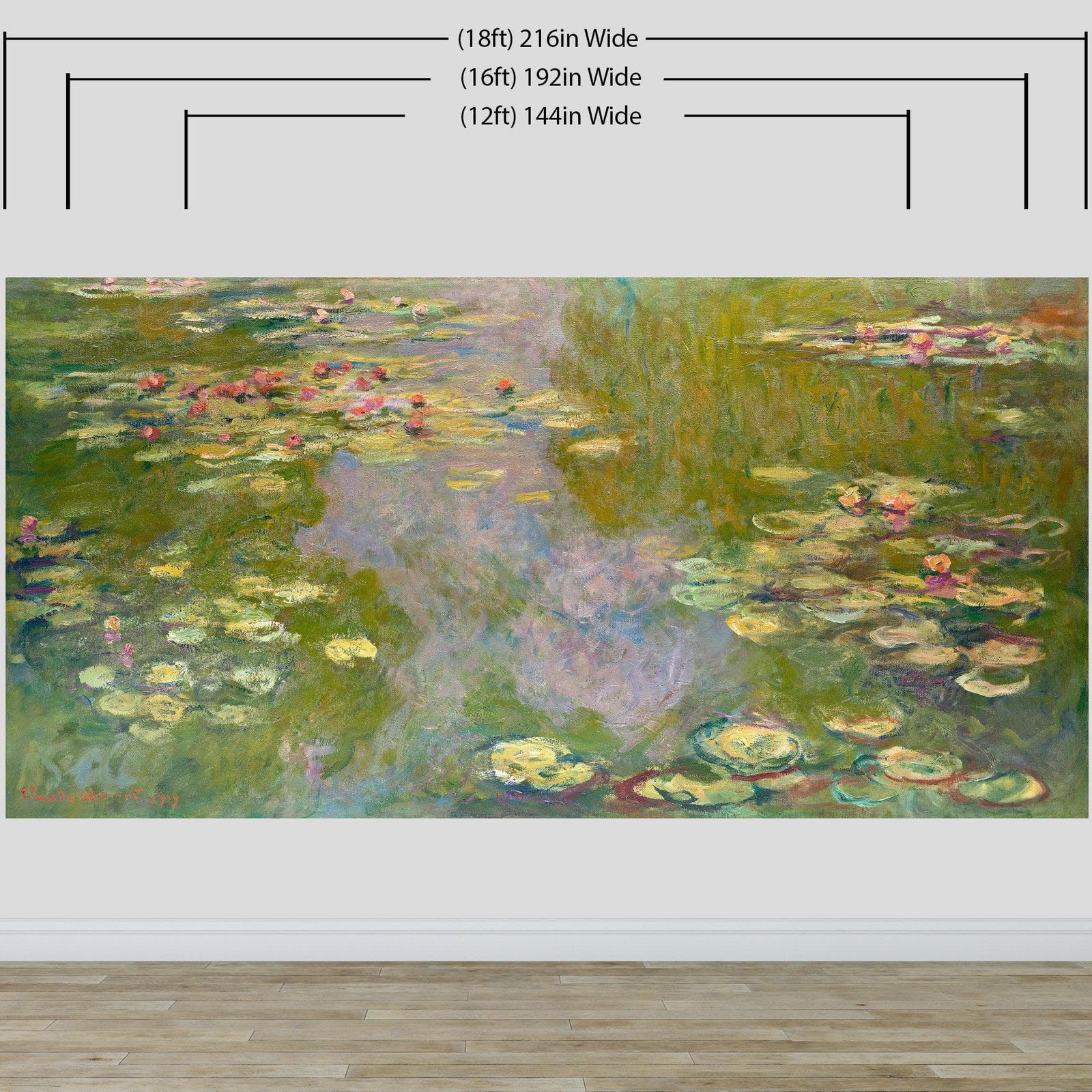 Cuadro de Monet, Nenúfares (1919). Mural de pared con papel pintado autoadhesivo. N.º 6333