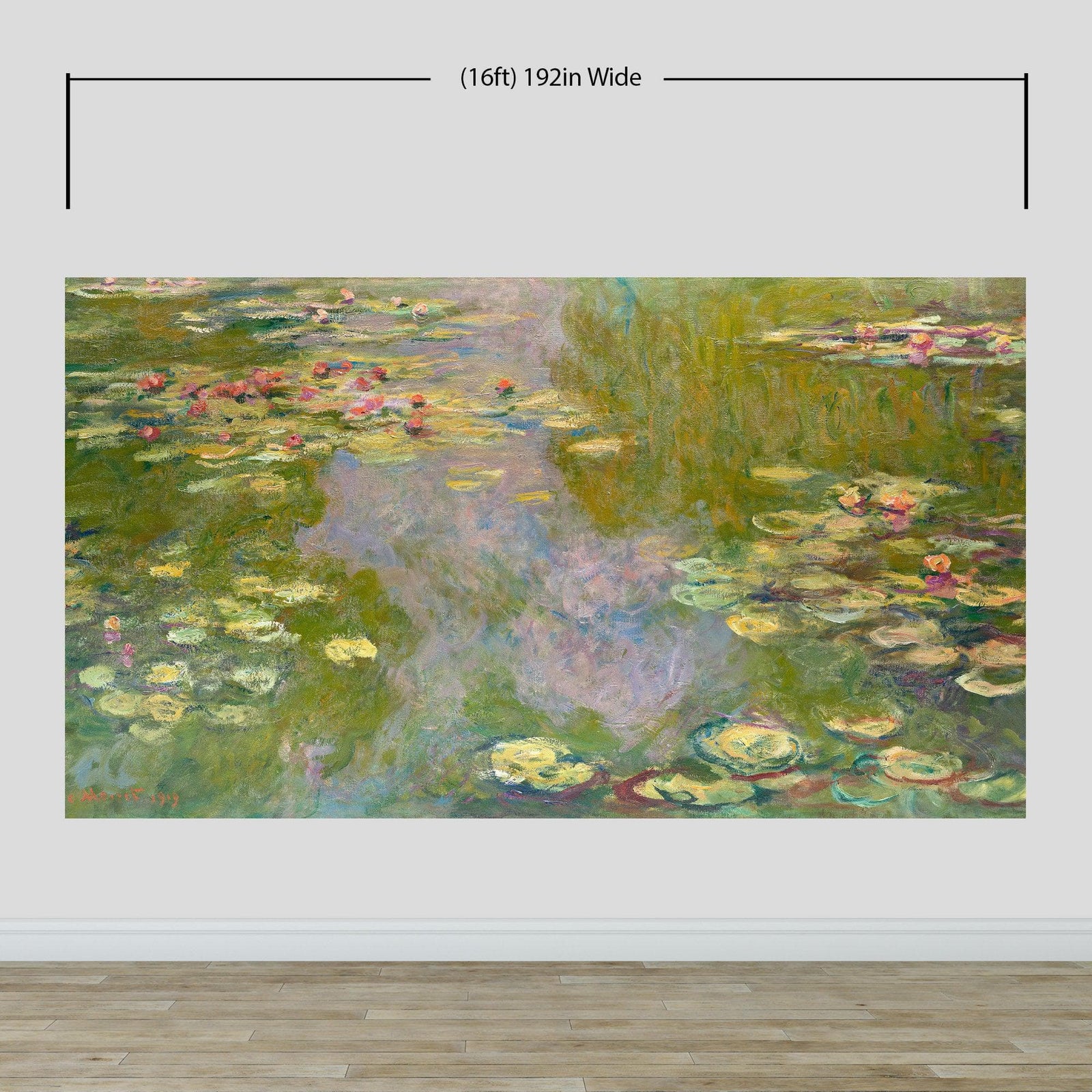 Cuadro de Monet, Nenúfares (1919). Mural de pared con papel pintado autoadhesivo. N.º 6333
