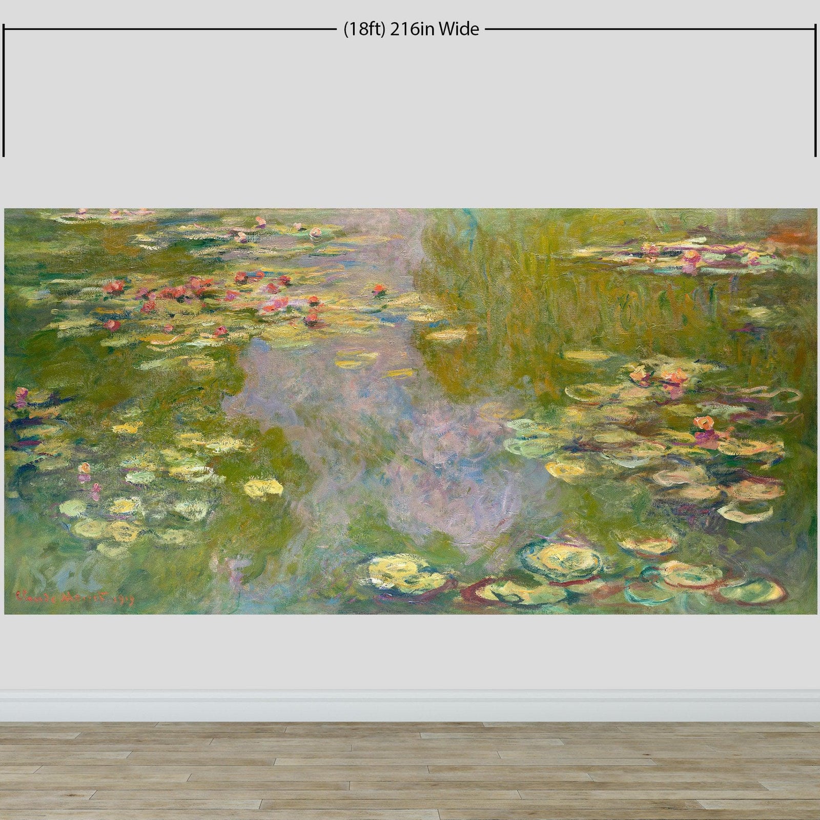 Cuadro de Monet, Nenúfares (1919). Mural de pared con papel pintado autoadhesivo. N.º 6333
