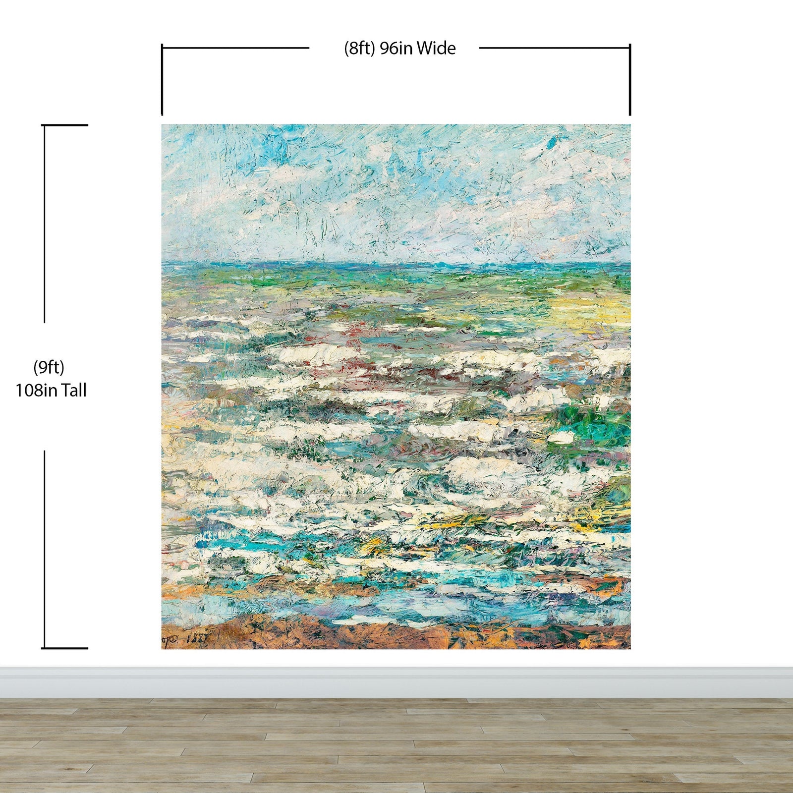 Cuadro El mar de Jan Toorop, 1887. Mural de pared o papel pintado autoadhesivo. N.º 6334