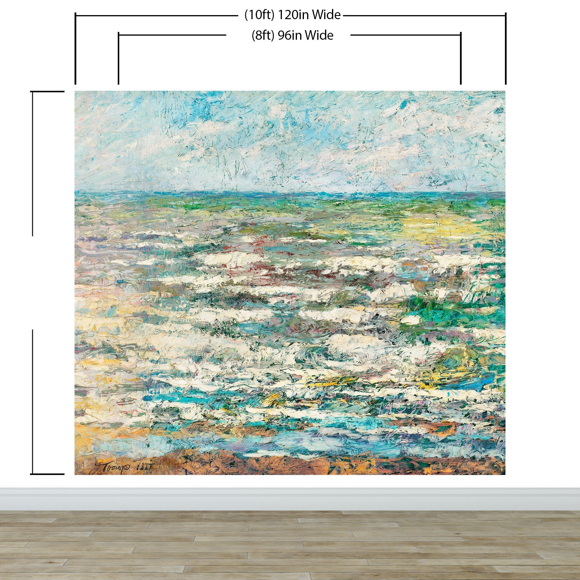 Cuadro El mar de Jan Toorop, 1887. Mural de pared o papel pintado autoadhesivo. N.º 6334