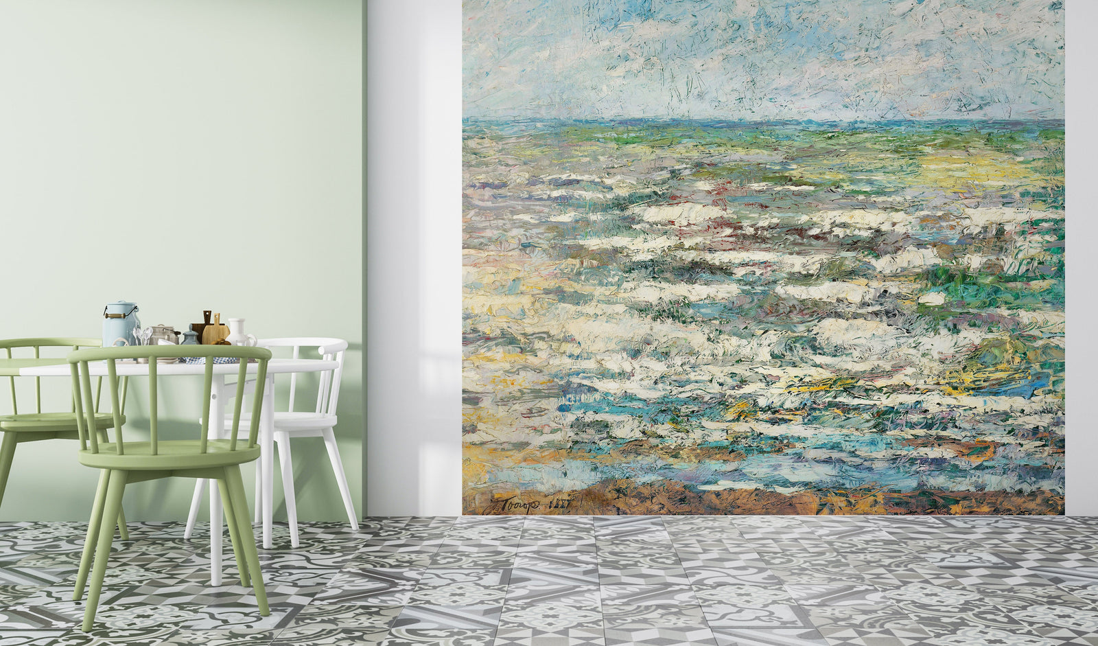 Cuadro El mar de Jan Toorop, 1887. Mural de pared o papel pintado autoadhesivo. N.º 6334