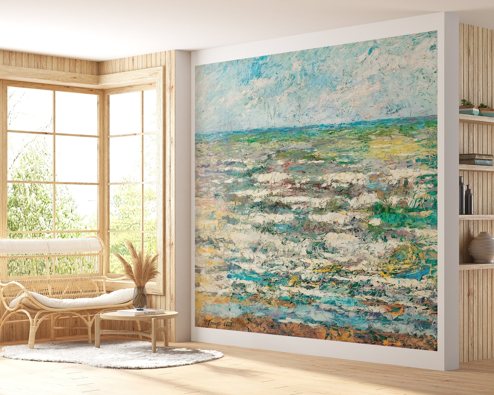 Cuadro El mar de Jan Toorop, 1887. Mural de pared o papel pintado autoadhesivo. N.º 6334
