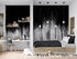 Mural de pared con líneas grunge en blanco y negro / Papel tapiz autoadhesivo. #6336