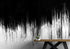 Mural de pared con líneas grunge en blanco y negro / Papel tapiz autoadhesivo. #6336