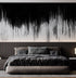 Mural de pared con líneas grunge en blanco y negro / Papel tapiz autoadhesivo. #6336