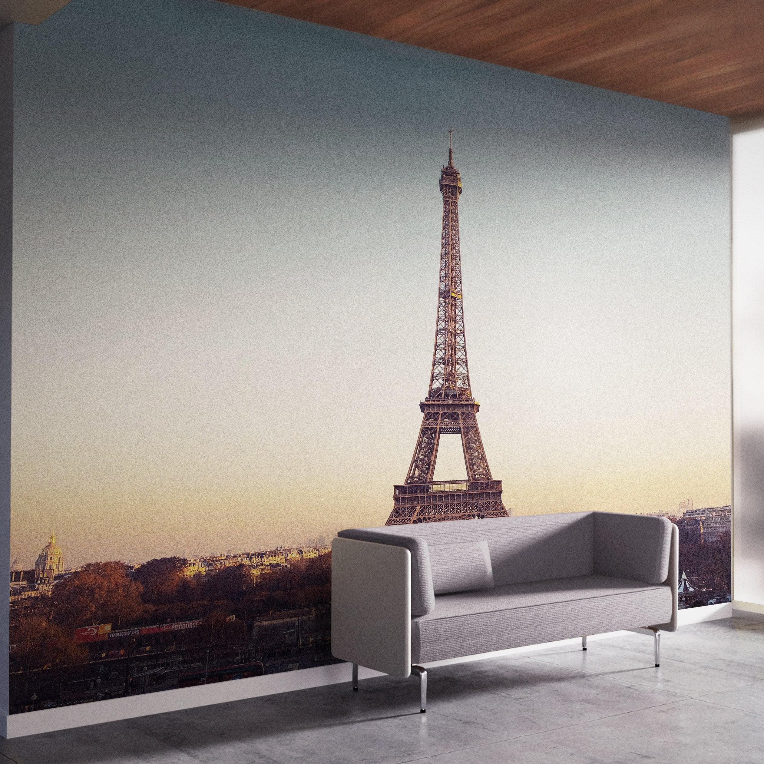 Mural de papel tapiz de la Torre Eiffel, despegable y adherible. / París, Francia / Decoración de estilo vintage europeo. #6366