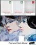 Cuadro antiguo, Tres mujeres de perfil, del artista Henry Somm. Mural de pared grande / Papel tapiz autoadhesivo. N.º 6338