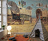 Mural de pared con temática de vaqueros del Oeste. Estudio de carros cubiertos de Samuel Colman. Obra de arte en pintura. Papel tapiz autoadhesivo. N.º 6339