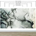 Mural abstracto de tinta de alcohol fluida en blanco y negro. Papel pintado autoadhesivo. #6341