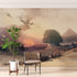 Mural de las pirámides del Antiguo Egipto. Ilustración de David Roberts sobre el acercamiento al desierto de Giza. #6343