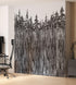 Mural de pared con ilustración grunge de troncos de árboles forestales. Papel tapiz autoadhesivo. Líneas abstractas, siluetas, paisajes al aire libre. #6345