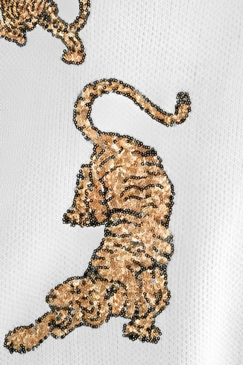 Oversized Knit Jumper with Tiger Motif