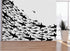 Mural submarino Shark Frenzy. Papel tapiz autoadhesivo. Siluetas de tiburones en blanco y negro n.º 6347