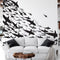 Mural submarino Shark Frenzy. Papel tapiz autoadhesivo. Siluetas de tiburones en blanco y negro n.º 6347