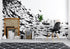 Mural submarino Shark Frenzy. Papel tapiz autoadhesivo. Siluetas de tiburones en blanco y negro n.º 6347