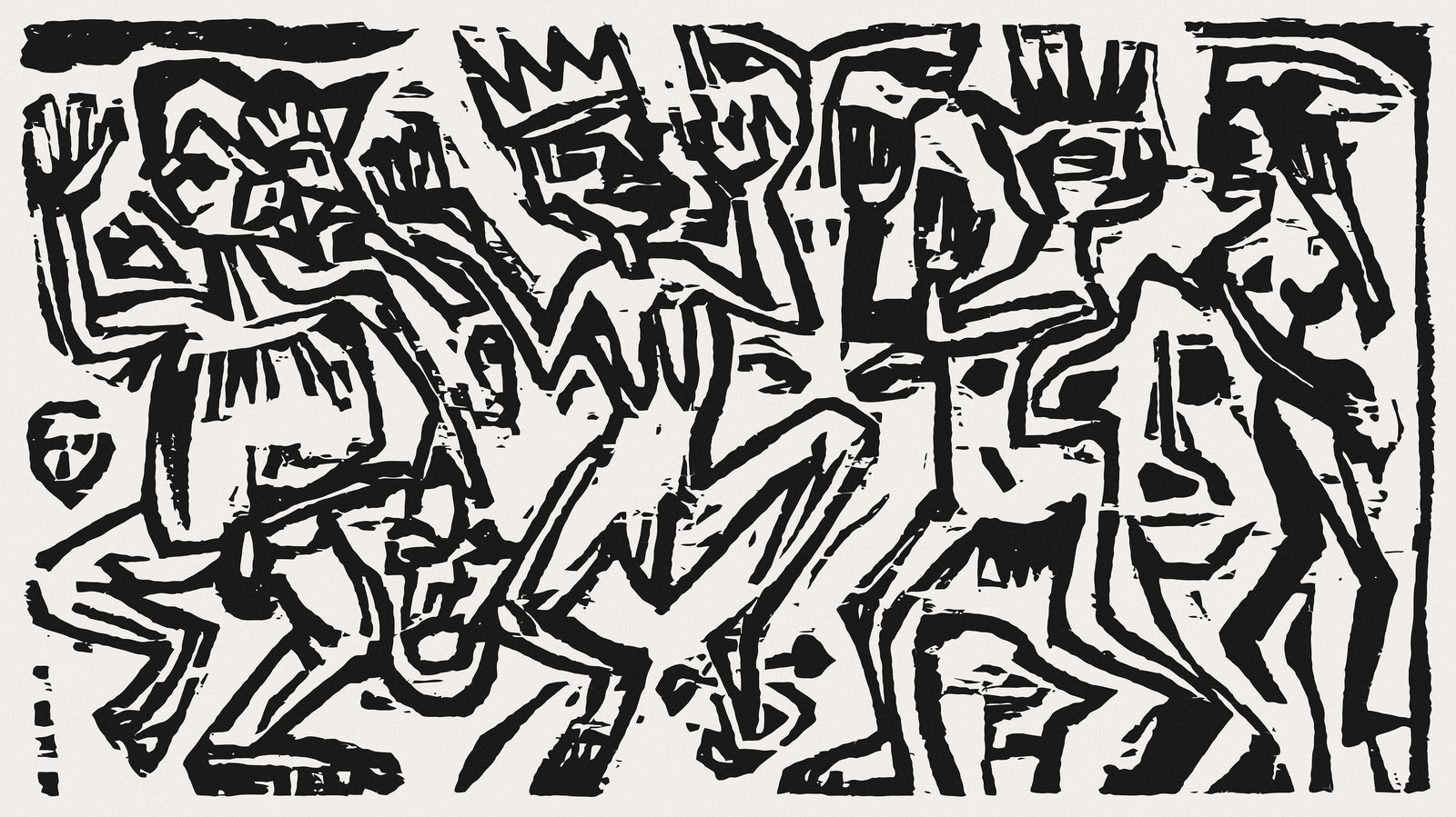 Mural de pared con impresión artística de Die Irren III. Obra de arte famosa (1912-1923) de Ernst Ludwig Kirchner. #6349