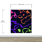 Papel tapiz de líneas fluidas abstractas y coloridas. Mural de pared autoadhesivo. N.º 6358