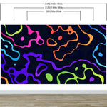 Papel tapiz de líneas fluidas abstractas y coloridas. Mural de pared autoadhesivo. N.º 6358