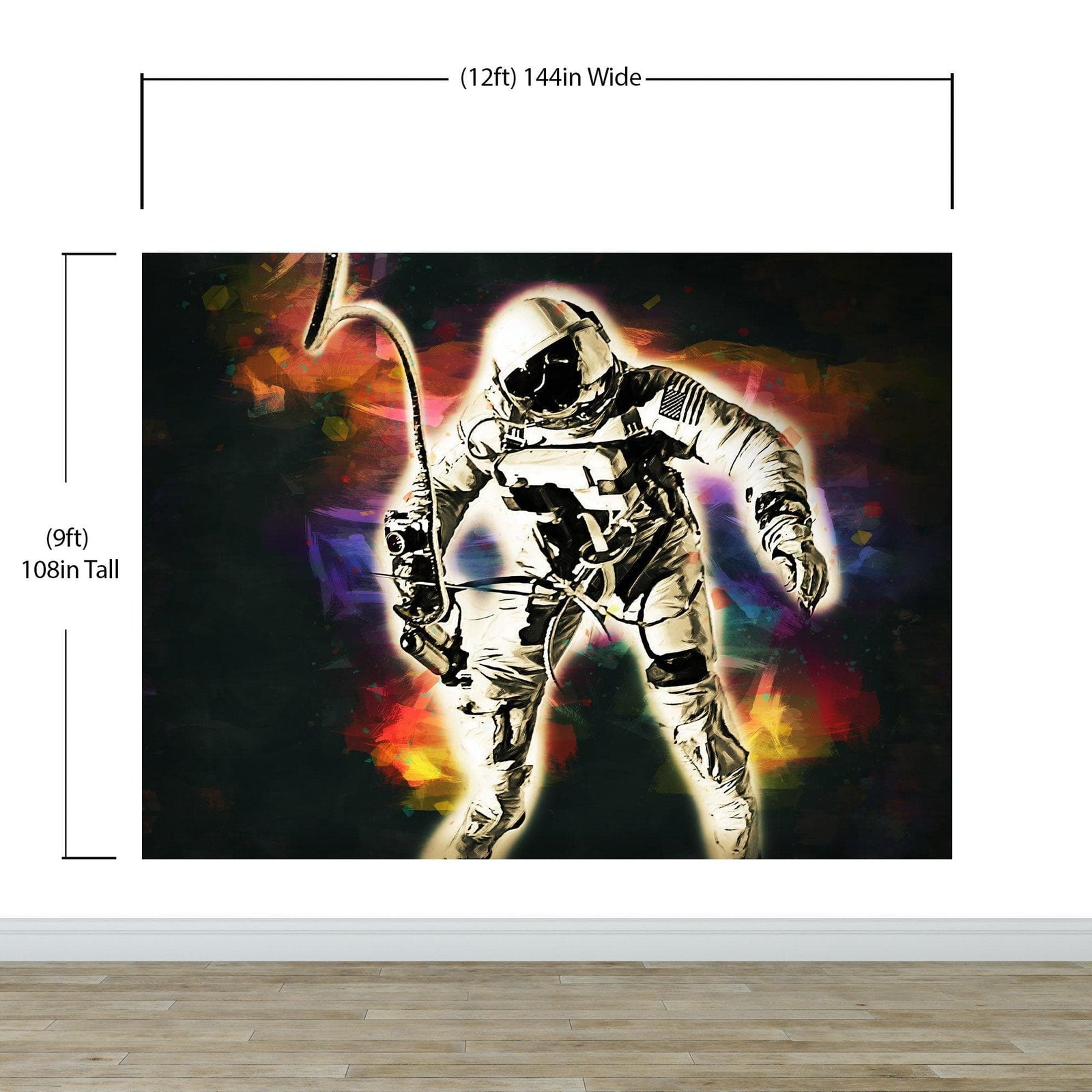 Mural de pared con astronauta flotando en el espacio. Foto de la NASA del astronauta Edward H. White II en el espacio. Papel tapiz autoadhesivo. #6359