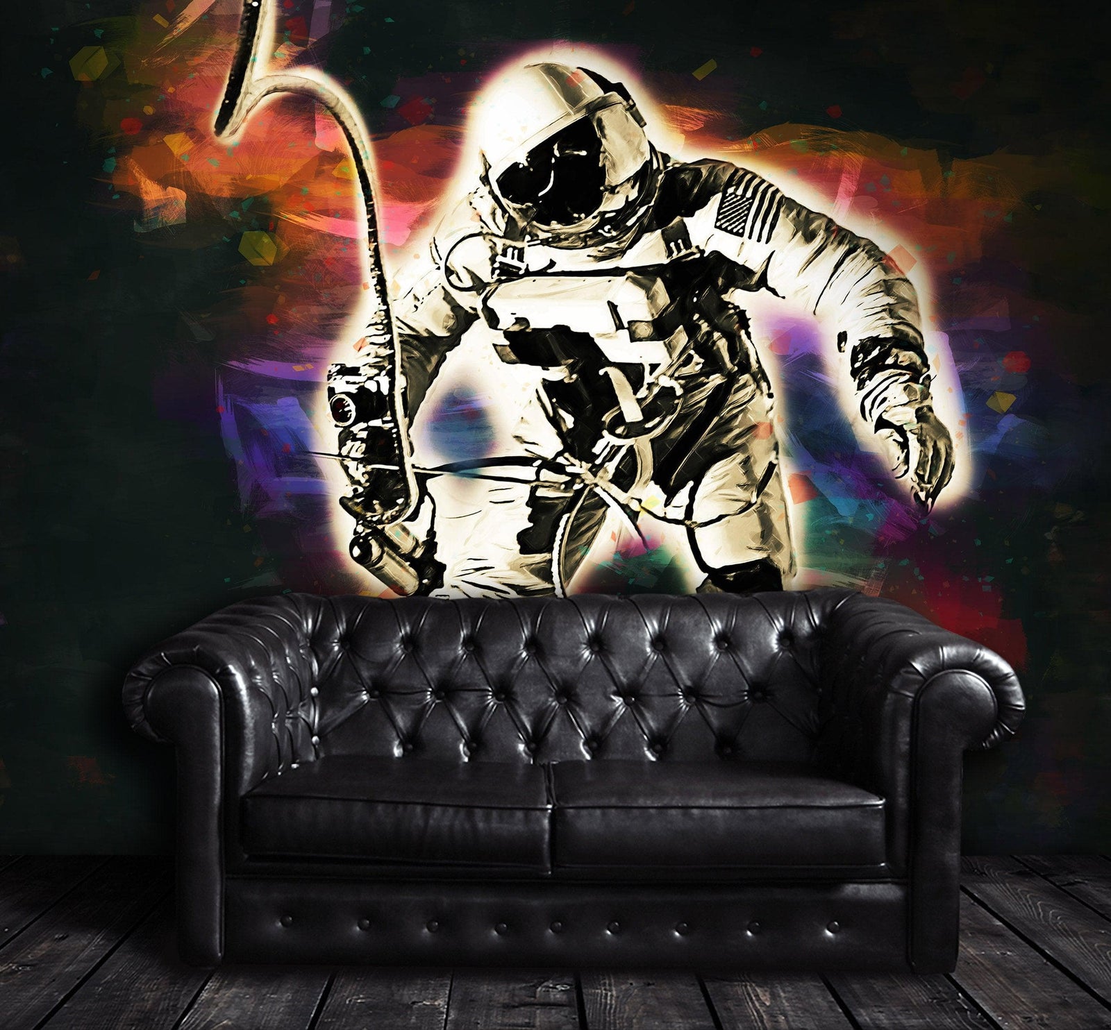 Mural de pared con astronauta flotando en el espacio. Foto de la NASA del astronauta Edward H. White II en el espacio. Papel tapiz autoadhesivo. #6359