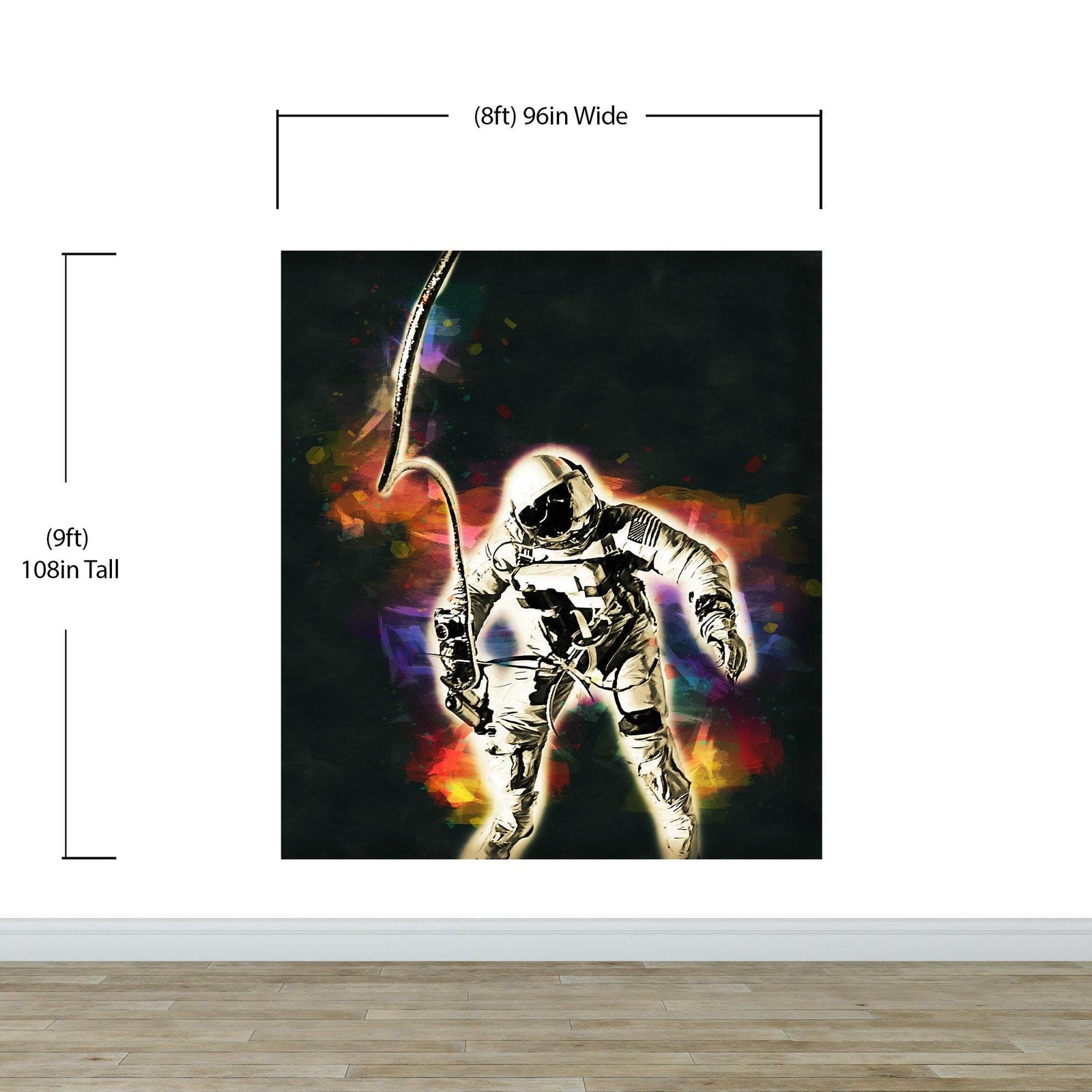 Mural de pared con astronauta flotando en el espacio. Foto de la NASA del astronauta Edward H. White II en el espacio. Papel tapiz autoadhesivo. #6359