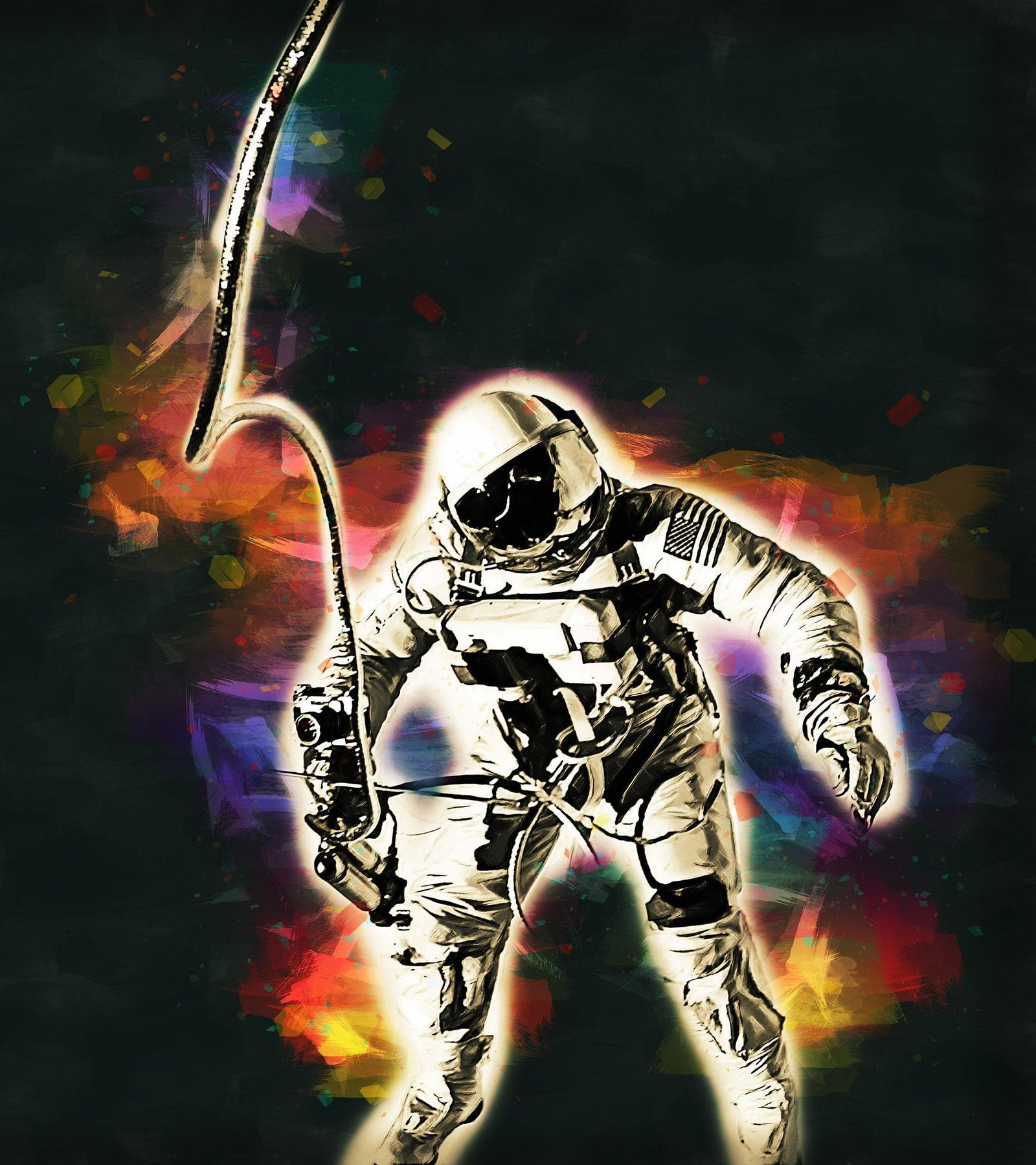 Mural de pared con astronauta flotando en el espacio. Foto de la NASA del astronauta Edward H. White II en el espacio. Papel tapiz autoadhesivo. #6359