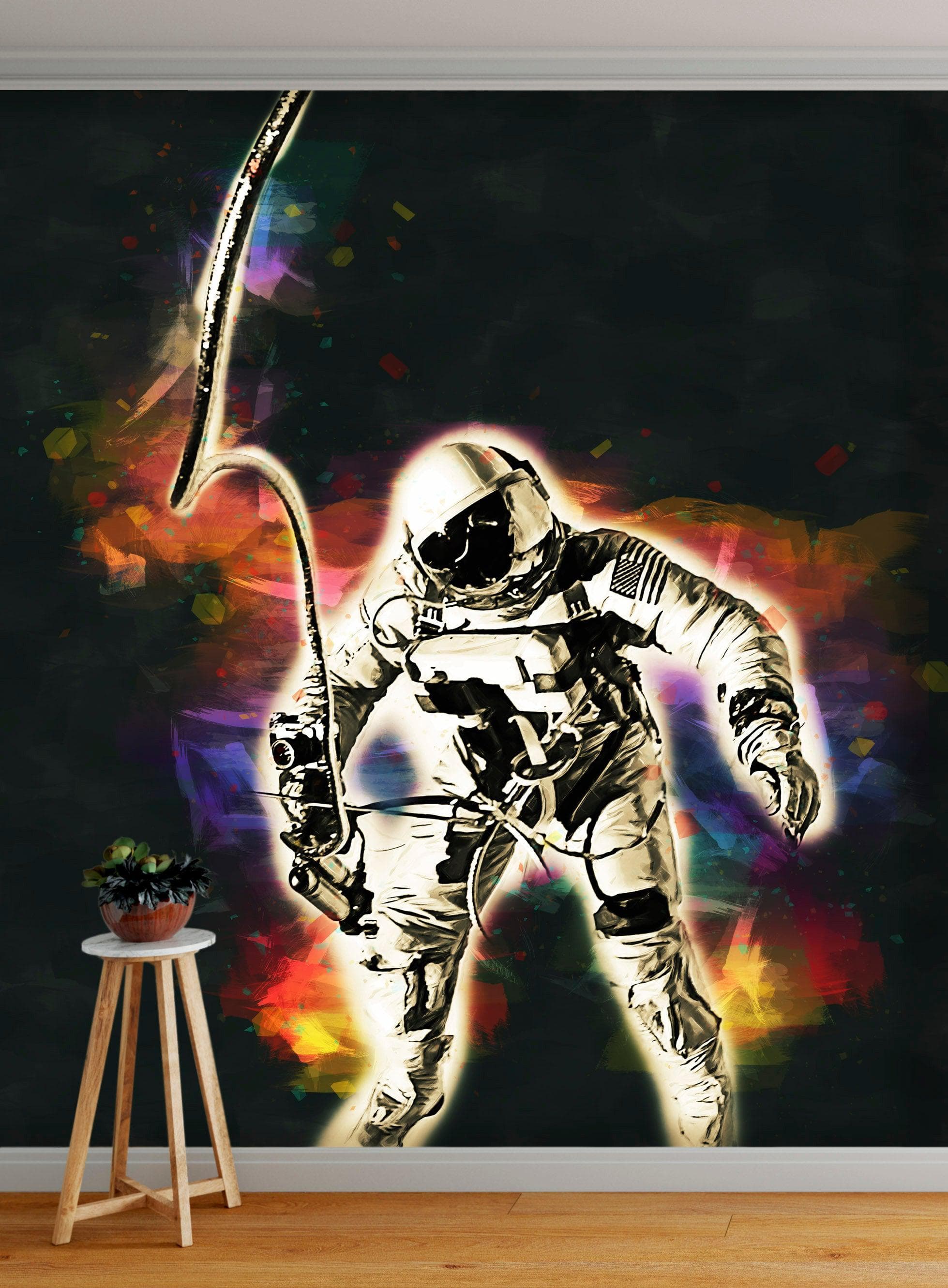 Mural de pared con astronauta flotando en el espacio. Foto de la NASA del astronauta Edward H. White II en el espacio. Papel tapiz autoadhesivo. #6359
