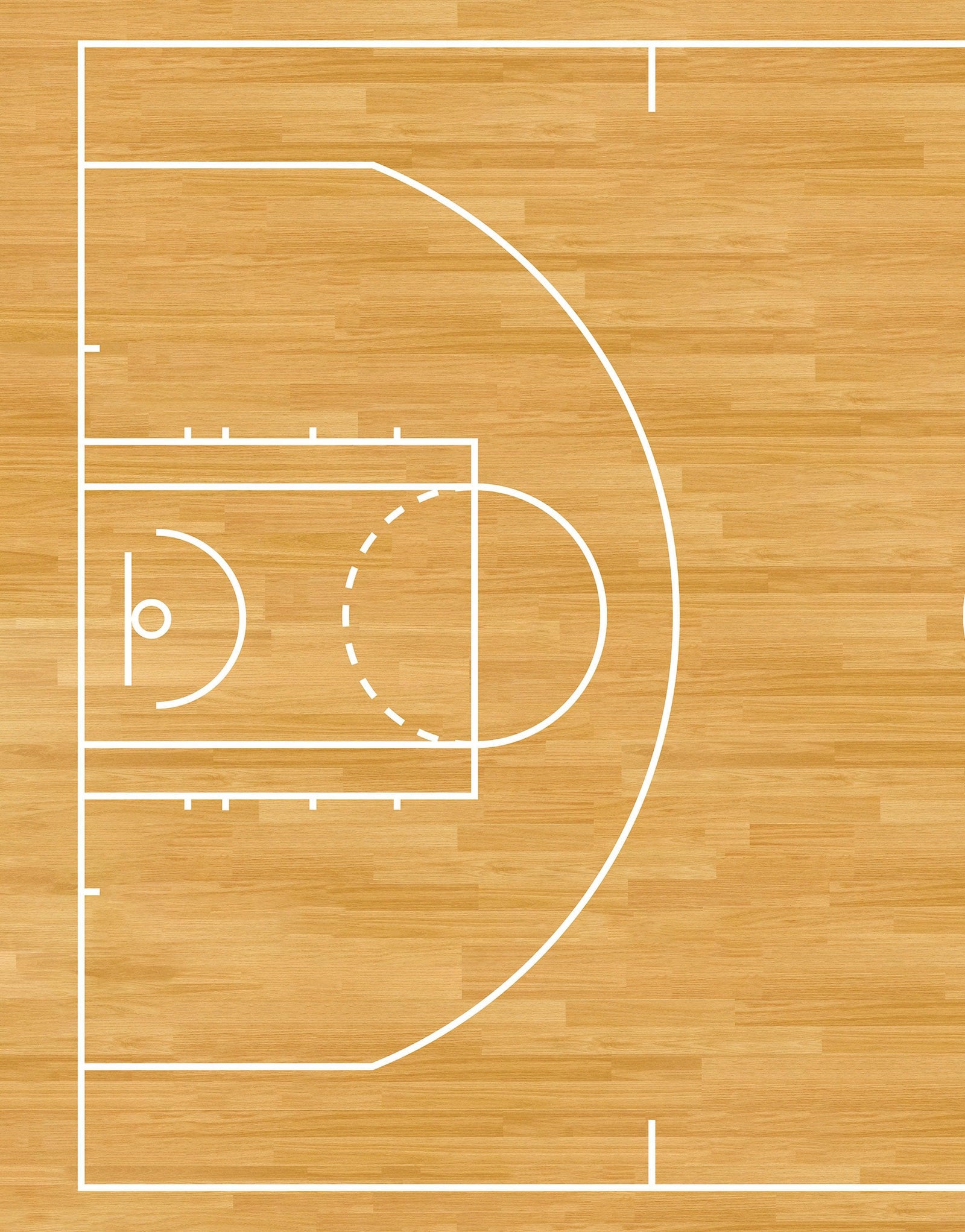 Basketball Court Hardwood Pattern Wall Mural. #6361