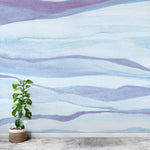 Mural autoadhesivo de pizarra de granito y mármol azul pastel abstracto. N.º 6363