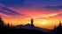 Mural de pared con vista a la montaña y meditación de yoga. Papel tapiz autoadhesivo con diseño de amanecer tranquilo. N.º 6364