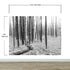 Mural de pared con paisaje forestal en blanco y negro. Papel pintado autoadhesivo. #6365