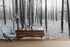 Mural de pared con paisaje forestal en blanco y negro. Papel pintado autoadhesivo. #6365