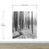 Mural de pared con paisaje forestal en blanco y negro. Papel pintado autoadhesivo. #6365