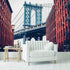 Mural de pared de la ciudad de Nueva York, papel tapiz autoadhesivo. Papel tapiz vintage de Dumbo NYC. Papel tapiz con paisaje de Brooklyn NY. #6369