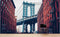 Mural de pared de la ciudad de Nueva York, papel tapiz autoadhesivo. Papel tapiz vintage de Dumbo NYC. Papel tapiz con paisaje de Brooklyn NY. #6369