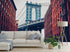 Mural de pared de la ciudad de Nueva York, papel tapiz autoadhesivo. Papel tapiz vintage de Dumbo NYC. Papel tapiz con paisaje de Brooklyn NY. #6369