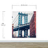 Mural de pared de la ciudad de Nueva York, papel tapiz autoadhesivo. Papel tapiz vintage de Dumbo NYC. Papel tapiz con paisaje de Brooklyn NY. #6369