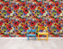 Mural de pared con flores de colores. Papel tapiz autoadhesivo con diseño floral tropical. N.º 6370