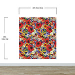 Mural de pared con flores de colores. Papel tapiz autoadhesivo con diseño floral tropical. N.º 6370
