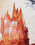 Mural de pared de Wizardly World. Tema de fantasía con papel tapiz autoadhesivo de castillo, tren y búho. N.º 6373