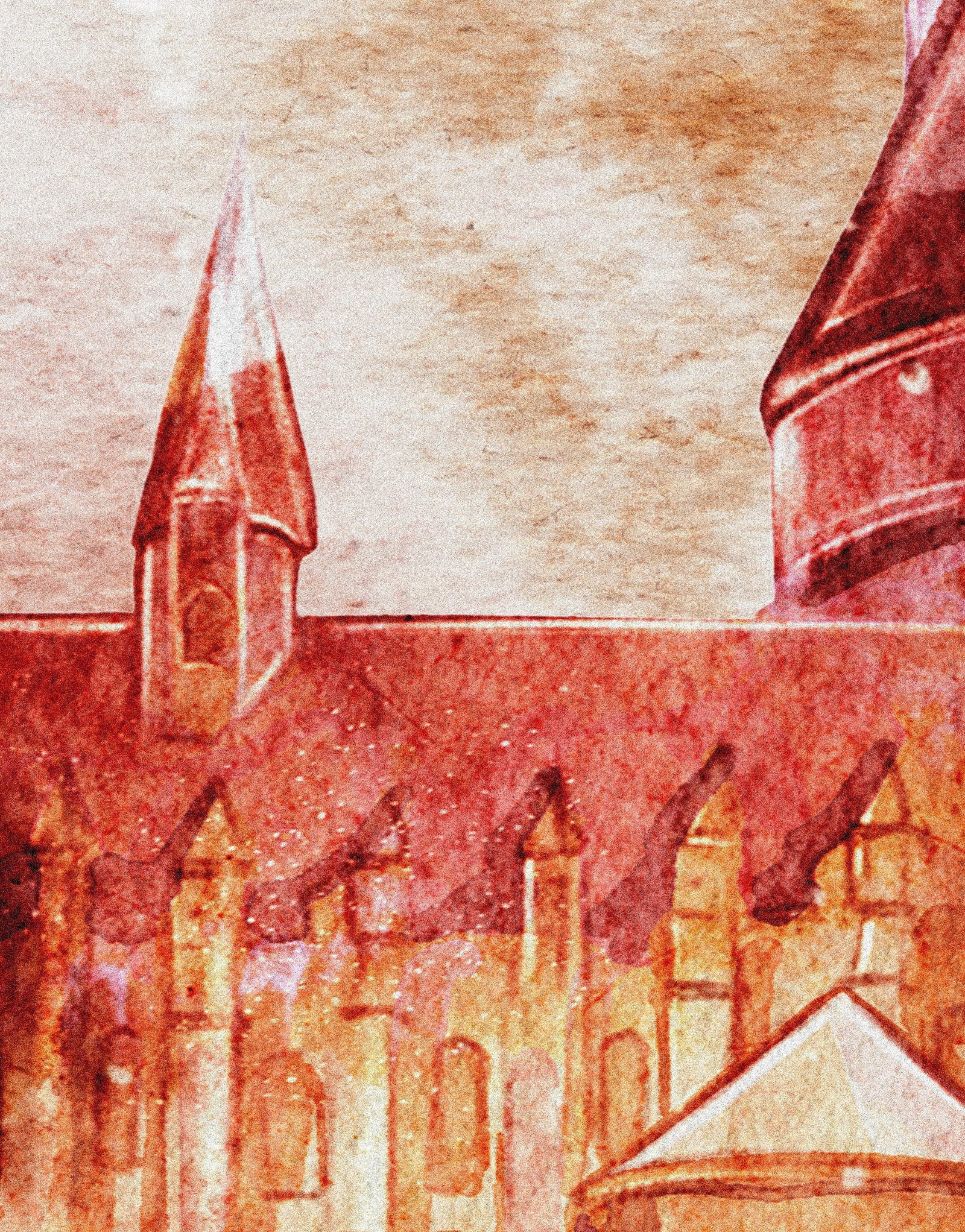 Mural de pared de Wizardly World. Tema de fantasía con papel tapiz autoadhesivo de castillo, tren y búho. N.º 6373