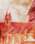 Mural de pared de Wizardly World. Tema de fantasía con papel tapiz autoadhesivo de castillo, tren y búho. N.º 6373